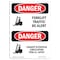 Signmission OSHA Danger Sign, 10" Height, Rigid Plastic, Forklift Traffic Be Alert Bilingual, VF-1265 OS-DS-P-710-VF-1265 - alternate 1